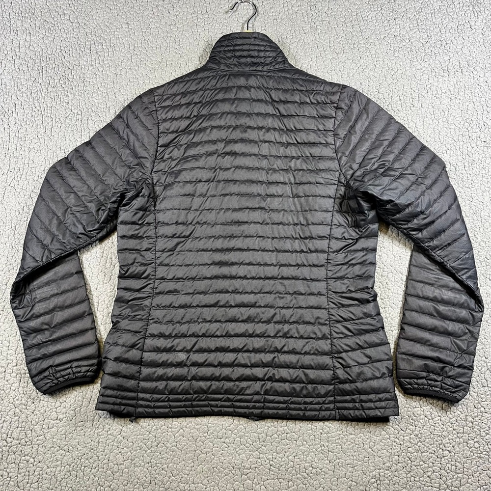 Patagonia Down Sweater Jacket Women's Medium Black Puffer Full Zip Cloudera Logo - Picture 9 of 14
